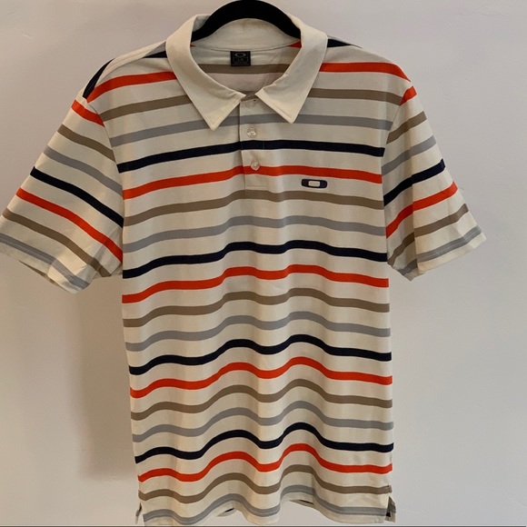 Oakley Shortsleeved Striped Polo Size Large - Picture 6 of 8
